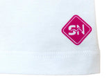 Kinder T-Shirt - LAUSDIRNDL - Weiß mit Applikation in Neonpink